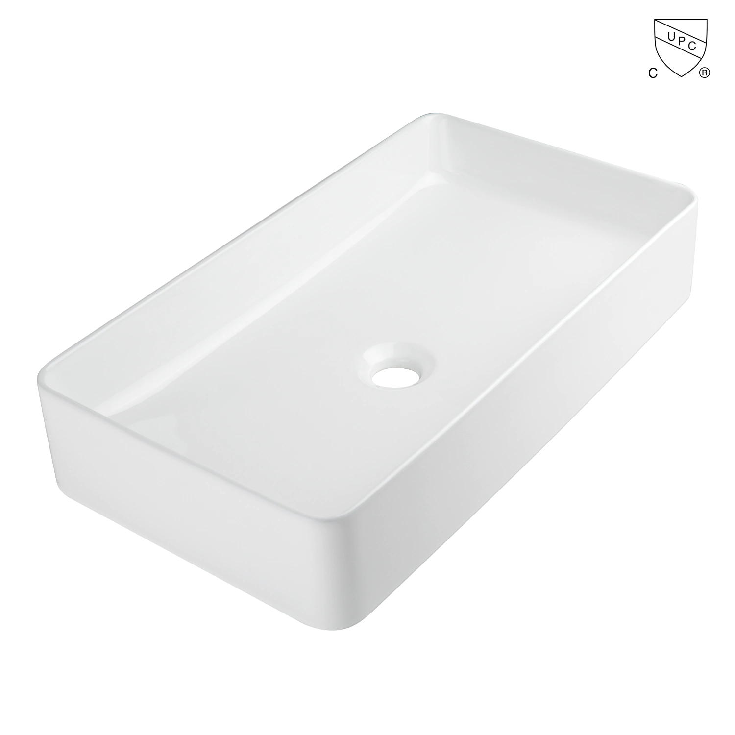 lavatory wash basin simple pure white rectangular vessel sink, bathroom sink made by meilong ceramics
